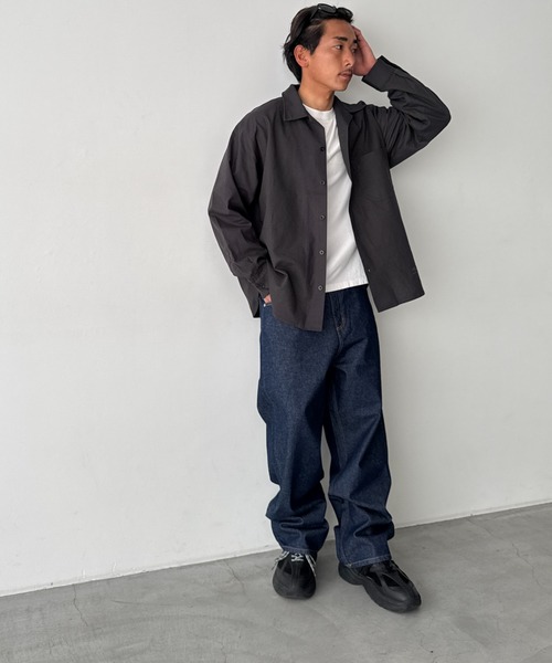 CANAL JEAN(キャナルジーン)の「ARMY TWILL コットンリネンユーティリティシャツ(シャツ/ブラウス・レディース・チャコールグレー・MEDIUM)」の7枚目の写真