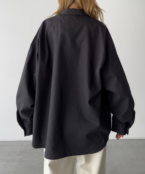 CANAL JEAN(キャナルジーン)の「ARMY TWILL コットンリネンユーティリティシャツ(シャツ/ブラウス・レディース・チャコールグレー・MEDIUM)」の10枚目の写真