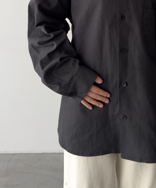 CANAL JEAN(キャナルジーン)の「ARMY TWILL コットンリネンユーティリティシャツ(シャツ/ブラウス・レディース・チャコールグレー・MEDIUM)」の12枚目の写真