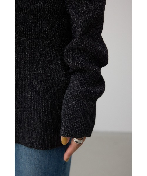 AZUL by moussy(アズールバイマウジー)の「Vネックリブニットカーディガン(カーディガン/ボレロ・レディース・ブラック/ダークグリーン/グレー・FREE)」の12枚目の写真