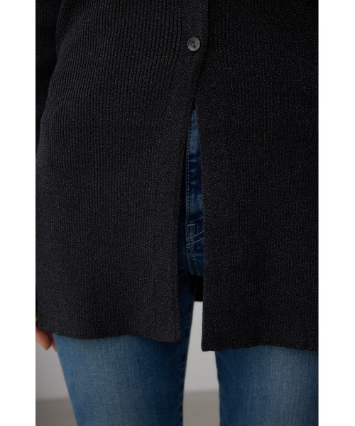 AZUL by moussy(アズールバイマウジー)の「Vネックリブニットカーディガン(カーディガン/ボレロ・レディース・ブラック/ダークグリーン/グレー・FREE)」の13枚目の写真