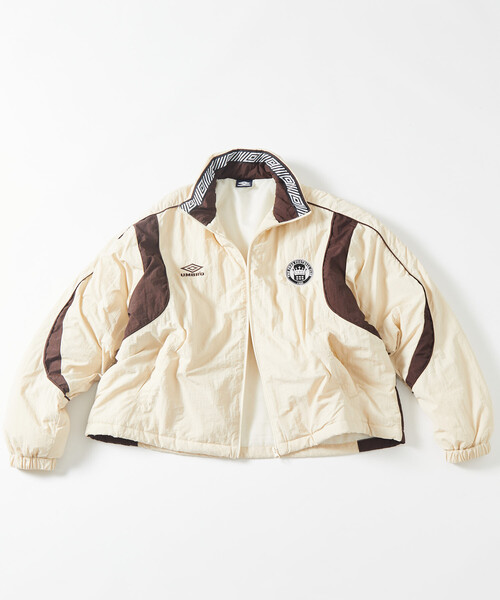 UMBRO/アンブロ 別注 パディングナイロンジャケット/中綿 ブラウン L UMBRO/アンブロ 別注 パディングナイロンジャケット/中綿 ブラウン L