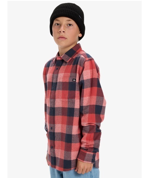 Quiksilver（クイックシルバー）の「MOTHERFLY PLAID YOUT /クイックシルバーキッズチェック柄長袖シャツ（シャツ/ブラウス・キッズ・レッド/ブラウン・150/140/130/160）」の2枚目の写真