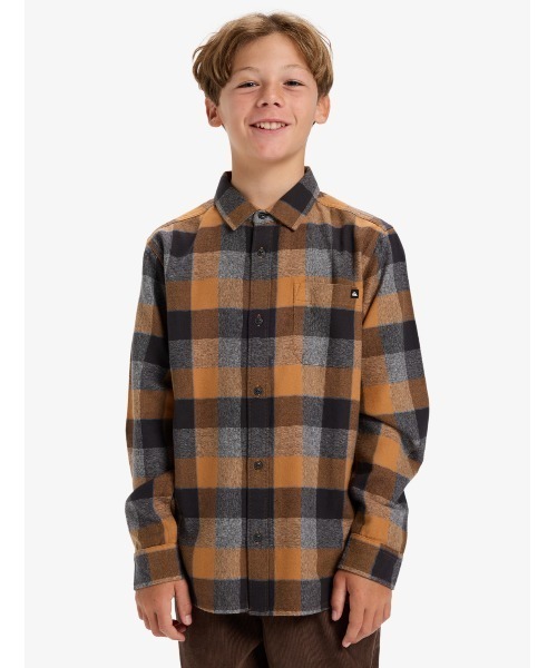 Quiksilver（クイックシルバー）の「MOTHERFLY PLAID YOUT /クイックシルバーキッズチェック柄長袖シャツ（シャツ/ブラウス・キッズ・レッド/ブラウン・150/140/130/160）」の4枚目の写真