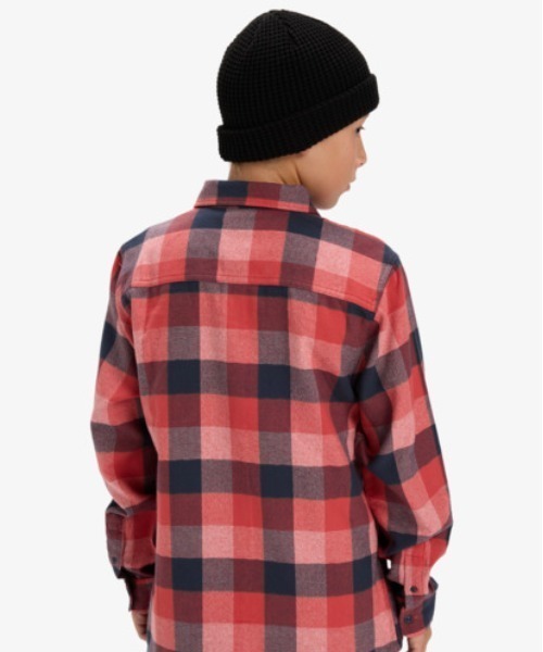 Quiksilver（クイックシルバー）の「MOTHERFLY PLAID YOUT /クイックシルバーキッズチェック柄長袖シャツ（シャツ/ブラウス・キッズ・レッド/ブラウン・150/140/130/160）」の8枚目の写真