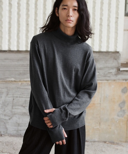 セール】WOOL BLEND SMOOTH TURTLE NECK KNIT（ニット/セーター）｜WYM