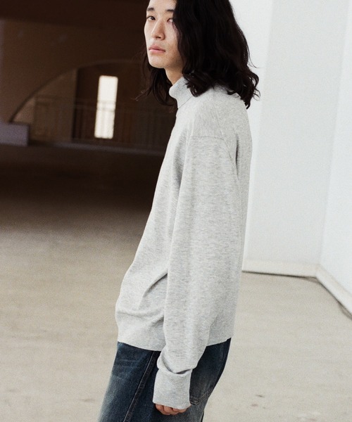 WYM LIDNM（ウィム バイ リドム）の「WOOL BLEND SMOOTH TURTLE NECK KNIT（ニット/セーター・メンズ・チャコール/ライトグレー/グレー/アッシュブラウン・S/M/L）」の17枚目の写真