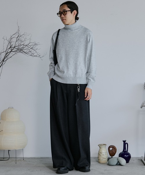 WYM LIDNM（ウィム バイ リドム）の「WOOL BLEND SMOOTH TURTLE NECK KNIT（ニット/セーター・メンズ・チャコール/ライトグレー/グレー/アッシュブラウン・S/M/L）」の12枚目の写真