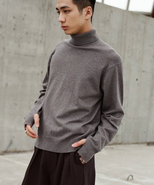 WOOL BLEND SMOOTH TURTLE NECK KNIT（ニット/セーター）｜WYM LIDNM
