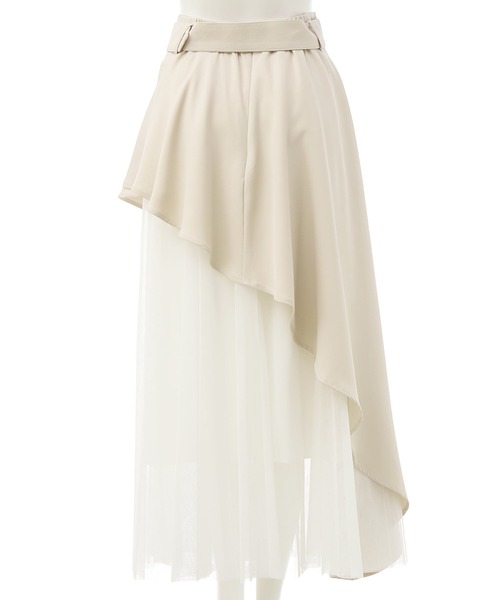 INGNI（イング）の「【WEB限定】共ベルト付チュール切替アシメスカート（スカート・レディース・グレー系その他6/ブルー系6/ネイビー系/ベージュ系/ブラック×ブラック・FREE）」の8枚目の写真