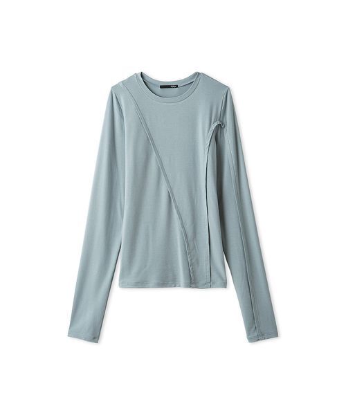 styling/（スタイリング）の「バックスリットカットトップス（Tシャツ/カットソー・レディース・オフホワイト/ブラック/サックスブルー・F）」の3枚目の写真