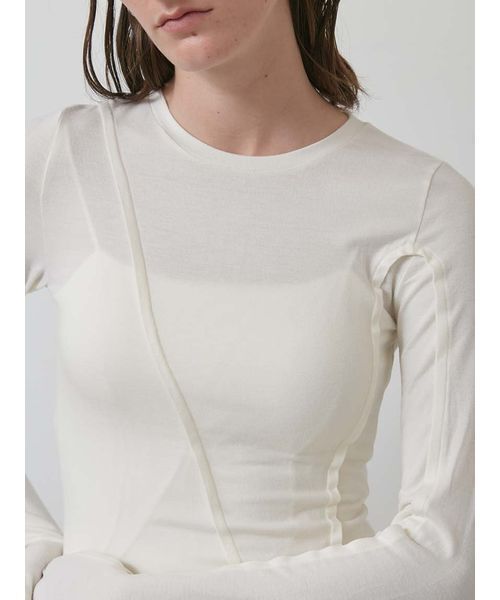 styling/（スタイリング）の「バックスリットカットトップス（Tシャツ/カットソー・レディース・オフホワイト/ブラック/サックスブルー・F）」の6枚目の写真