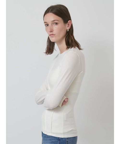 styling/（スタイリング）の「バックスリットカットトップス（Tシャツ/カットソー・レディース・オフホワイト/ブラック/サックスブルー・F）」の9枚目の写真