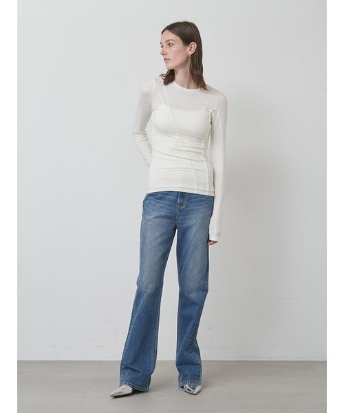 styling/（スタイリング）の「バックスリットカットトップス（Tシャツ/カットソー・レディース・オフホワイト/ブラック/サックスブルー・F）」の11枚目の写真