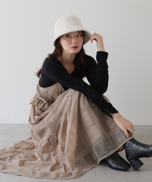 新色追加》フロッキーチェックキャミワンピース（ワンピース