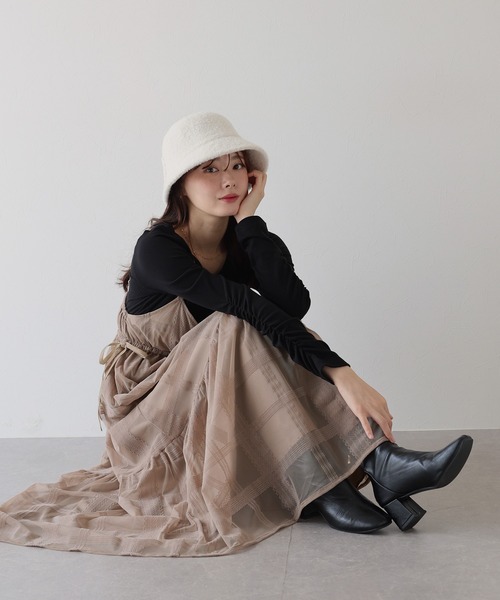 新色追加》フロッキーチェックキャミワンピース（ワンピース