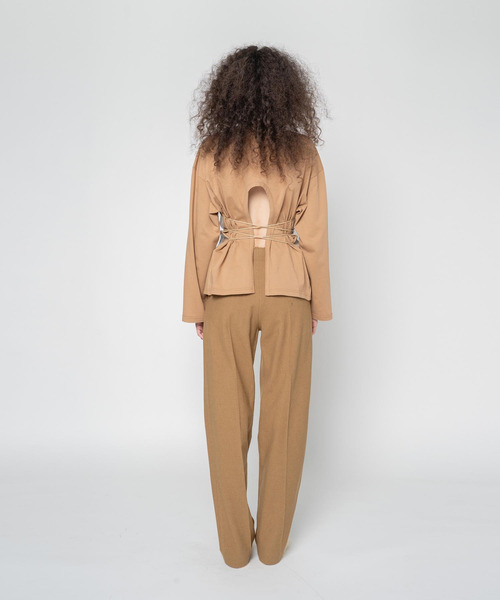 muller of yoshiokubo（ミュラーオブヨシオクボ）の「muller of yoshiokubo ミュラーオブヨシオクボ / MOON TOP ムーントップス / MLF25106（Tシャツ/カットソー・レディース・ブラック/ベージュ・38/36）」の5枚目の写真