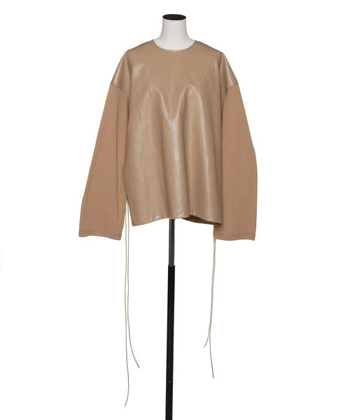 muller of yoshiokubo（ミュラーオブヨシオクボ）の「muller of yoshiokubo ミュラーオブヨシオクボ / MOON TOP ムーントップス / MLF25106（Tシャツ/カットソー・レディース・ブラック/ベージュ・38/36）」の6枚目の写真