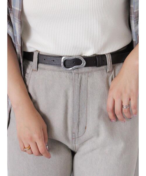 ehka sopo（エヘカソポ）の「イレギュラーバックルベルト（ベルト・レディース・ブラウン/ブラック・F）」の8枚目の写真