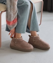 BAYFLOW | [軽量!!抗菌消臭・撥水加工付き]フェイクムートンブーツ(ブーツ)