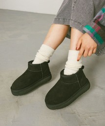 BAYFLOW | [軽量!!抗菌消臭・撥水加工付き]フェイクムートンブーツ(ブーツ)