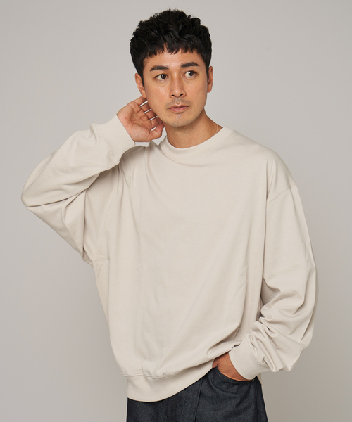 handvaerk(ハンドバーク)の「handvaerk (ハンドバーク) クルーネック ロングスリーブ Tシャツ(Tシャツ/カットソー・メンズ・ブラウン/アイボリー・SMALL/MEDIUM/LARGE)」の6枚目の写真