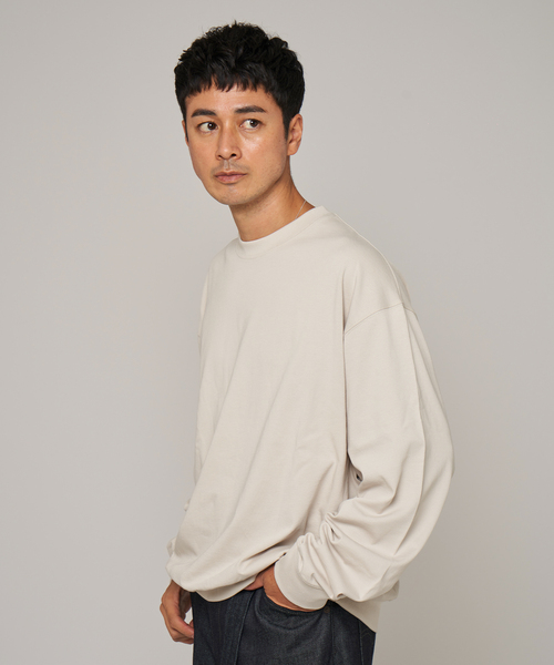 handvaerk(ハンドバーク)の「handvaerk (ハンドバーク) クルーネック ロングスリーブ Tシャツ(Tシャツ/カットソー・メンズ・ブラウン/アイボリー・SMALL/MEDIUM/LARGE)」の7枚目の写真