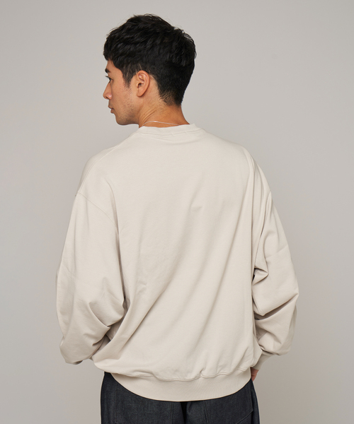 handvaerk(ハンドバーク)の「handvaerk (ハンドバーク) クルーネック ロングスリーブ Tシャツ(Tシャツ/カットソー・メンズ・ブラウン/アイボリー・SMALL/MEDIUM/LARGE)」の8枚目の写真