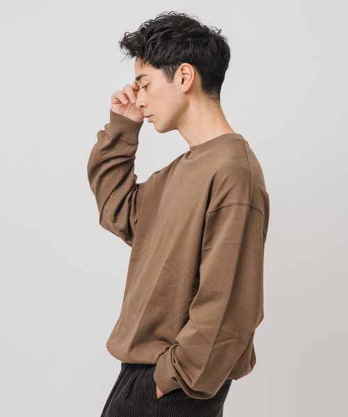 handvaerk(ハンドバーク)の「handvaerk (ハンドバーク) クルーネック ロングスリーブ Tシャツ(Tシャツ/カットソー・メンズ・ブラウン/アイボリー・SMALL/MEDIUM/LARGE)」の17枚目の写真