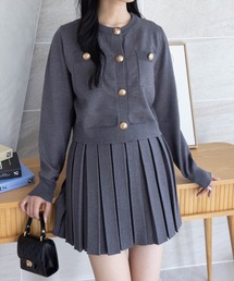 clear | ゴールドボタンニットカーディガン(セット可)[オフィスカジュアル 着回し抜群 大人]≪AW新作≫(カーディガン/ボレロ)