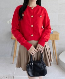 clear | ゴールドボタンニットカーディガン(セット可)[オフィスカジュアル 着回し抜群 大人]≪AW新作≫(カーディガン/ボレロ)