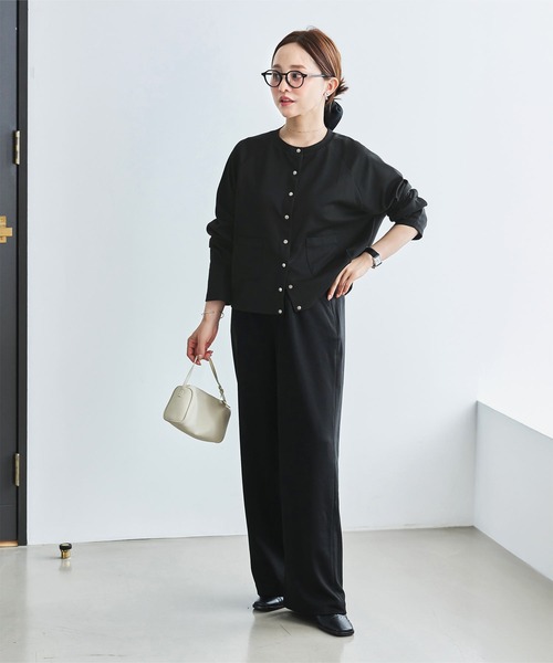 KOBE LETTUCE（コウベレタス）の「[ 田中亜希子さんコラボ ]選べるサイズ 多ボタンジャージーカーディガン（カーディガン/ボレロ・レディース・ブラック/アイボリー系/チャコールグレー・M/PM）」の11枚目の写真