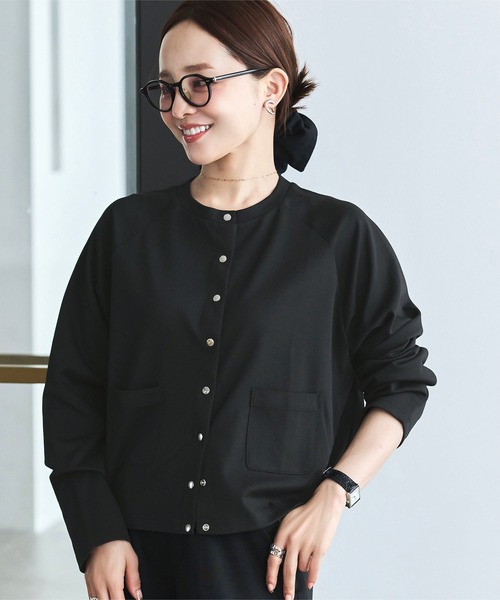 KOBE LETTUCE（コウベレタス）の「[ 田中亜希子さんコラボ ]選べるサイズ 多ボタンジャージーカーディガン（カーディガン/ボレロ・レディース・ブラック/アイボリー系/チャコールグレー・M/PM）」の13枚目の写真