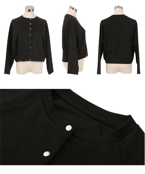 KOBE LETTUCE（コウベレタス）の「[ 田中亜希子さんコラボ ]選べるサイズ 多ボタンジャージーカーディガン（カーディガン/ボレロ・レディース・ブラック/アイボリー系/チャコールグレー・M/PM）」の19枚目の写真