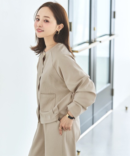 KOBE LETTUCE（コウベレタス）の「[ 田中亜希子さんコラボ ]選べるサイズ 多ボタンジャージーカーディガン（カーディガン/ボレロ・レディース・ブラック/アイボリー系/チャコールグレー・M/PM）」の10枚目の写真