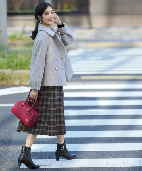 ANY SIS（エニィスィス）の「【2WAY】ブークレーシャギーラメ アウター（ピーコート・レディース・ライトグレー系/アイボリー系・X-SMALL）」の7枚目の写真