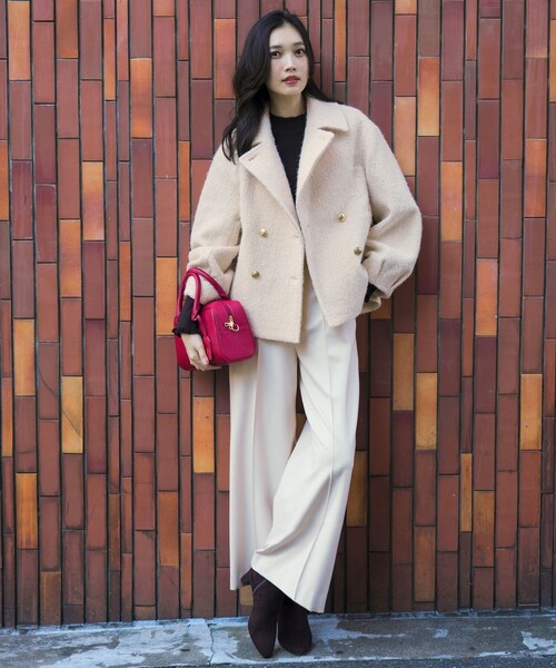 ANY SIS（エニィスィス）の「【2WAY】ブークレーシャギーラメ アウター（ピーコート・レディース・ライトグレー系/アイボリー系・X-SMALL）」の11枚目の写真