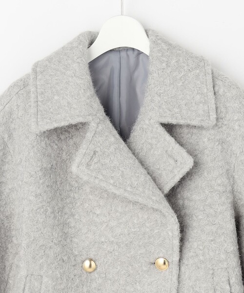 ANY SIS（エニィスィス）の「【2WAY】ブークレーシャギーラメ アウター（ピーコート・レディース・ライトグレー系/アイボリー系・X-SMALL）」の16枚目の写真