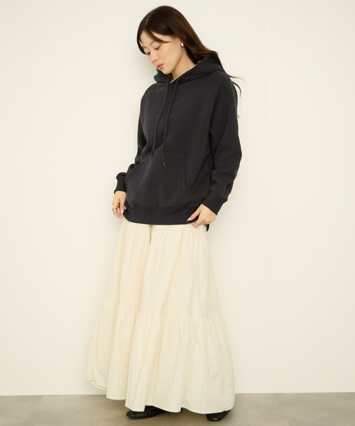 NAVY(ネイビー)の「nAvy 裏シャギーパーカ(パーカー・レディース・ダークグリーン/ブラック/杢グレー/グレイッシュベージュ/ピンク・L/M)」の14枚目の写真