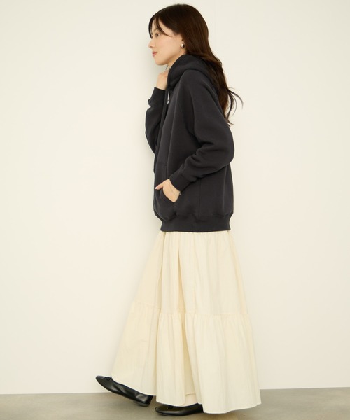 NAVY(ネイビー)の「nAvy 裏シャギーパーカ(パーカー・レディース・ダークグリーン/ブラック/杢グレー/グレイッシュベージュ/ピンク・L/M)」の15枚目の写真