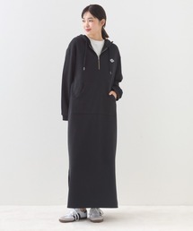 OMNES | テック裏毛フーディポケットスウェットロングワンピース(ワンピース)
