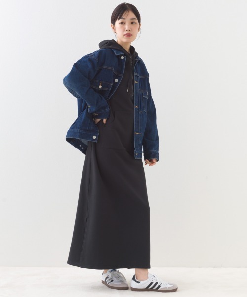 OMNES（オムネス）の「テック裏毛フーディポケットスウェットロングワンピース（ワンピース・レディース・ブラック/ダークグレー/ホワイト/グレー・FREE）」の15枚目の写真