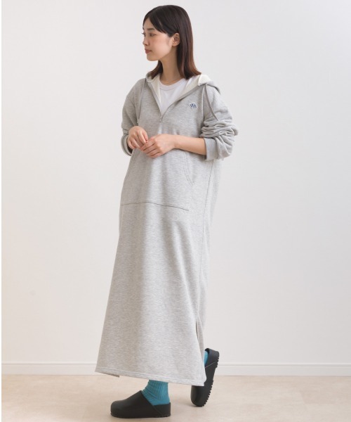 OMNES（オムネス）の「テック裏毛フーディポケットスウェットロングワンピース（ワンピース・レディース・ブラック/ダークグレー/ホワイト/グレー・FREE）」の19枚目の写真