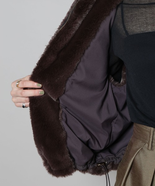 セール】フェイクファーフードベスト（ベスト）｜NANO universe（ナノ