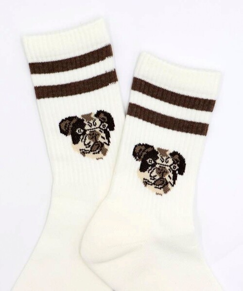 UNIVERSAL OVERALL(ユニバーサルオーバーオール)の「【ROSTER SOX/ロスターソックス】DOG(ソックス/靴下・メンズ・オフホワイト/グレー・FREE)」の1枚目の写真