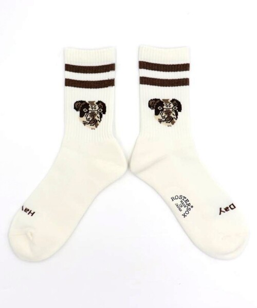 UNIVERSAL OVERALL(ユニバーサルオーバーオール)の「【ROSTER SOX/ロスターソックス】DOG(ソックス/靴下・メンズ・オフホワイト/グレー・FREE)」の8枚目の写真
