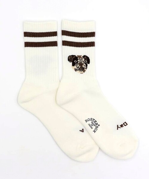 UNIVERSAL OVERALL(ユニバーサルオーバーオール)の「【ROSTER SOX/ロスターソックス】DOG(ソックス/靴下・メンズ・オフホワイト/グレー・FREE)」の6枚目の写真