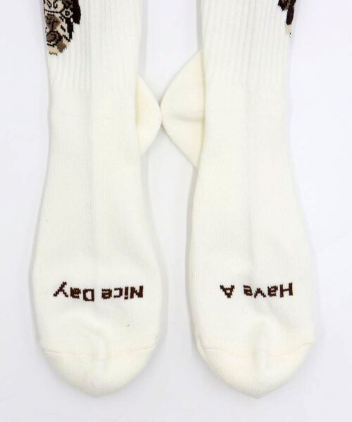 UNIVERSAL OVERALL(ユニバーサルオーバーオール)の「【ROSTER SOX/ロスターソックス】DOG(ソックス/靴下・メンズ・オフホワイト/グレー・FREE)」の5枚目の写真