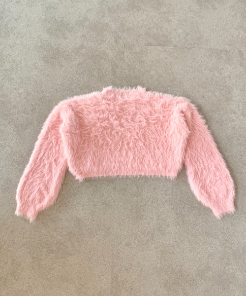 SHEPP（シープ）の「【5色展開】クロップド シャギー ニット トップス（ニット/セーター・レディース・ホワイト/ピンク/ベージュ/パープル/ブルー・F）」の10枚目の写真