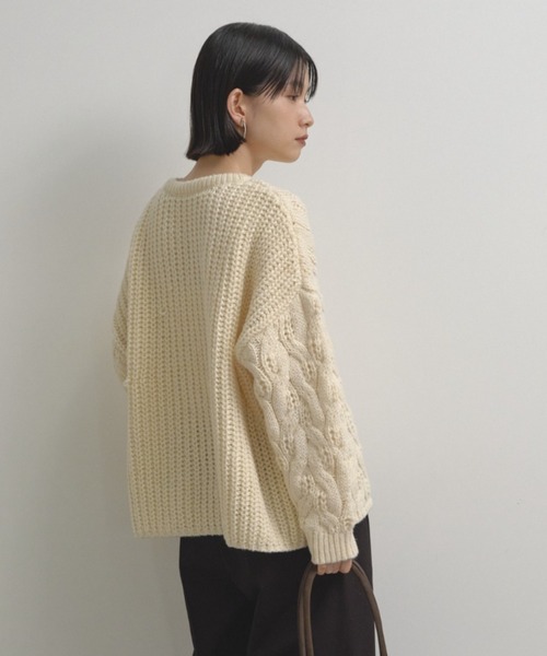 Shelly island（シェリーアイランド）の「ゆったりハニカムニット（ニット/セーター・レディース・レッド/ホワイト/ベージュ/ブルー・FREE）」の9枚目の写真